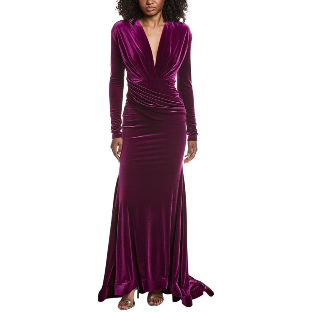 Issue New York Womens Velvet High-Low Gown